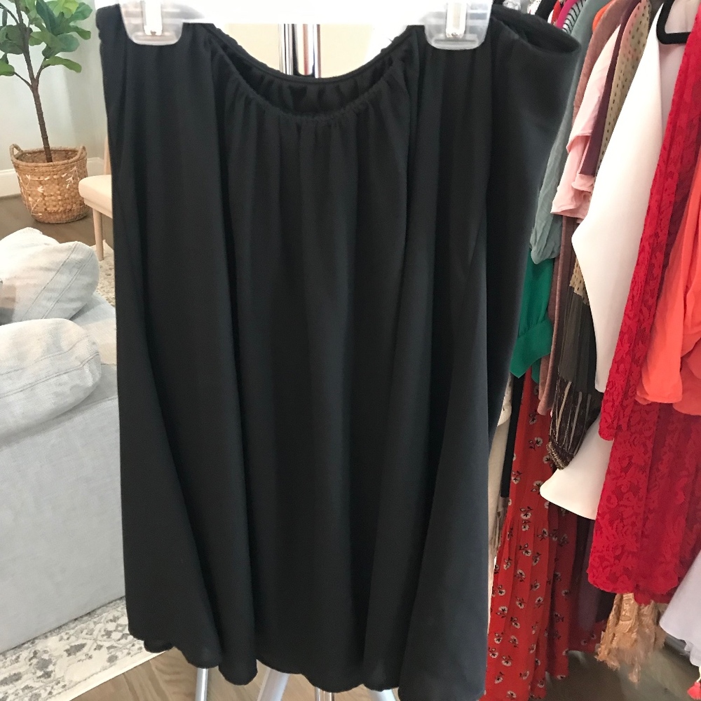 Show Me Your MuMu black sheer, lined mini dress